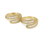 RM1329 New Unique 18k Gold Plated Diamond Cubic Zirconia CZ Paved  Lobster Clasp Shape Rings for Women Girls