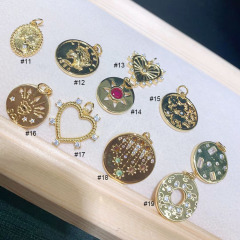 CZ8305 Mini Gold Rainbow Cubic Zirconia CZ Micro Pave Star Charm Pendants for Necklace Jewelry Making