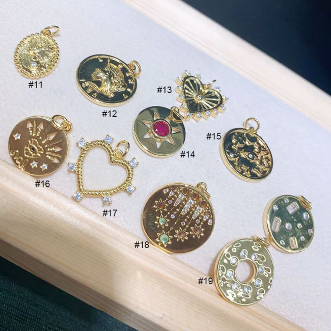 CZ8305 Mini Gold Rainbow Cubic Zirconia CZ Micro Pave Star Charm Pendants for Necklace Jewelry Making