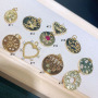 CZ8305 Mini Gold Rainbow Cubic Zirconia CZ Micro Pave Star Charm Pendants for Necklace Jewelry Making