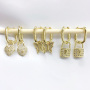 EC1620 2020 Womans Fashion Dainty CZ Lock Butterfly Charm Earrings,  CZ Micro Butterfly Hoop Huggie Earring