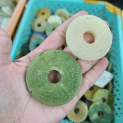 JF7004G Big Natural Xiu Jade Donut Charm Pendants