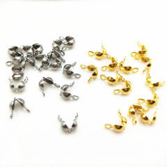 S1174 Gold plated Stainless steel clam shell,End Clam Shell Tip Beads,Stainless Steel Knot End Cover Beads