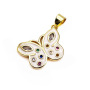 CZ8455 18k Gold Plated Rainbow Enamel Multicolor CZ Zircon Micro Pave Butterfly Charm Pendant for Necklace Jewelry Making