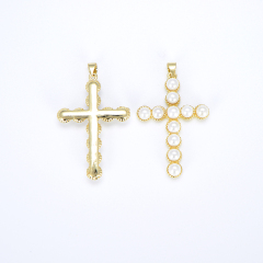 CZ8331 high quality tiny mini CZ micro pave diamond cross pendant charms, pearls cubic zirconia Christian religion pendant