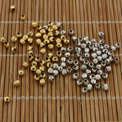 JS1164 Wholesale hot sale silver gold faceted ball round spacer beads for jewelry making