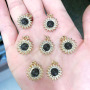 CZ8310 Dainty Mini Gold CZ Micro Pave Rainbow Evil Eyes Sun Flower Daisy Charm Pendants