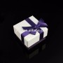 BP1020 Pretty ring box with ribbon,white purple small size jewelry gift box in square