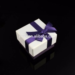 BP1020 Pretty ring box with ribbon,white purple small size jewelry gift box in square BP1020 Pretty ring box with ribbon,white purple small size jewelry gift box in square
