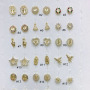 EC1812 Dainty Mini 18k Gold Plated CZ pave diamond Mother Mary Virgen de Guadalupe Saint Benedict studs earrings