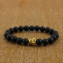 BRU0719 Peace matte onyx Beads Elastic Buddha Bracelet, Men's beaded bracelet