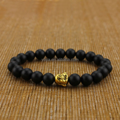 BRU0719 Peace matte onyx Beads Elastic Buddha Bracelet, Men's beaded bracelet BRU0719 Peace matte onyx Beads Elastic Buddha Bracelet, Men's beaded bracelet