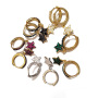 EC1711 Chic Dainty Mini Gold Plated Mini CZ Micro Pave Star Dangle Charm Earrings with huggie hoops