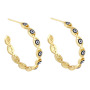 EM1312 2022 Womans Fashion Gold Plated Rainbow Enamel Evil Eyes Charms Hoops Earrings for Women
