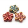 CC1843 Vintage Flower Shape Ceramic Beads, Handmade Pottery, Chinese Porcelain Beads for Jewellery Making