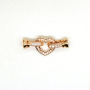 CZ6495 Wholesale gold plated cz micro pave heart clasps for pearl necklace making