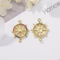 CZ8174 DIY Popular Jewelry Connectors Helm Rudder Charms For Bracelet Accessories Making