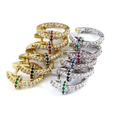 EC1562 Wholesale Bling Crystal Ear Jewelry Dainty Cubic zirconia hoop huggies earring,CZ micro pave huggie earrings