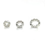 CZ6474 Big hole, 18k gold silver plated CZ micro pave rondelle spacer beads,cubic zirconia pave spacers