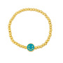 BM1043 18k Gold Plated Brass Beaded Rainbow Enamel Neon Smiley Happy Face Star Heart Beads Elastic Bracelets for Ladies Women
