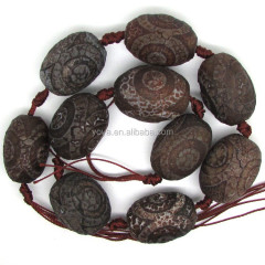 AB0415 Wholesale Matte Tibetan Agate Dzi Heaven Eye Drum Beads