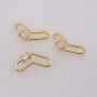 CZ8061 14K Gold Plated Diamond Heart OVal Shape Screw Clasp, CZ Star lightning Bolt Lock  Clasp Buckle Carabiners
