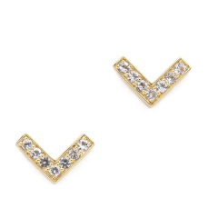 EM1063 Tiny Dainty Rhinestone Crystal Pave stud earrings, Mini Evileye Heart studs