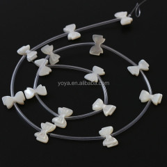 SP4100 White Mother of Pearl MOP Shell Bow Beads