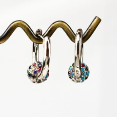 EC1564 Hot Sale CZ micro pave ball hoop huggie earrings jewelry for women