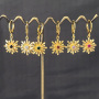 EC1810 Fashion Dainty 18K Gold Multicolor Women Zircon CZ Snowflake Huggies Holiday Earring For Ladies
