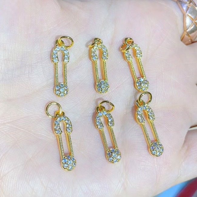 CZ8319 Dainty Gold Plated Mini Small Clear CZ Charm,Tiny Minimal Zircon Cubic Zirconia Heart Butterfly Crescent Charms Pendants