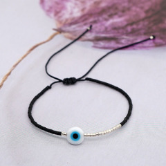 BG1099 Fashion Jewelry Small Evil Eyes Glass Bead Macrame Bracelet, Charm Adjustable Glaze Ladies String  Bracelets