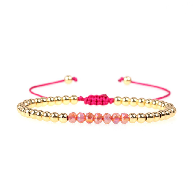 BM1019 New Metal Ball Beads & Cut Crystal Glass Beads Bracelet ,Gold Plated Copper Ball Beads Bracelet For Jewelry Rope