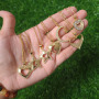 NZ1299  Fashion 18k Gold Hollow Star Heart Shaped Moon Crescent and Star Celestial Jewelry Necklace