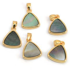 JF7280 2019 Dainty Small Faceted Natural Gem stone Triangle Pendants,Gold Bezel Semiprecious Stone Trillion Pendants