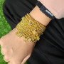 BC1389  Mini tiny 4mm 18k gold accent ball beaded bracelet with cz paved bull fish bear charms