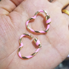 CZ7852 Popular Chic Enameled Jewelry Charm Pendant New Enamel Heart Star Butterfly shape Screw Clasps Locks