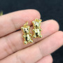 CZ8391 new 18K Gold Plated brass Cubic Zirconia diamond micro Pave heart gemstone bear Charm Pendant