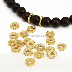 JS1393 Hotsale gold plated metal disc heishi spacer beads