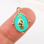 CZ7983 Chic Enamel Gold Plated Mary Saint the Christian Religion Medal Jewelry Charm Pendants