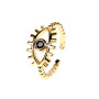 RM1171 New Simple 2021 Protection Jewelry Chic Gold Cubic Zirconia CZ Micro Pave Evil Eyes Stackable Finger Rings for Ladies