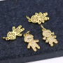 CZ7290 New Small Gold CZ Micro Pave Little Girls and Boys Child Children Kids Charm Pendants for Kid Jewelry Craft Supplies