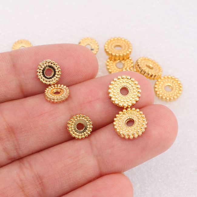 JS1393 Hotsale gold plated metal disc heishi spacer beads