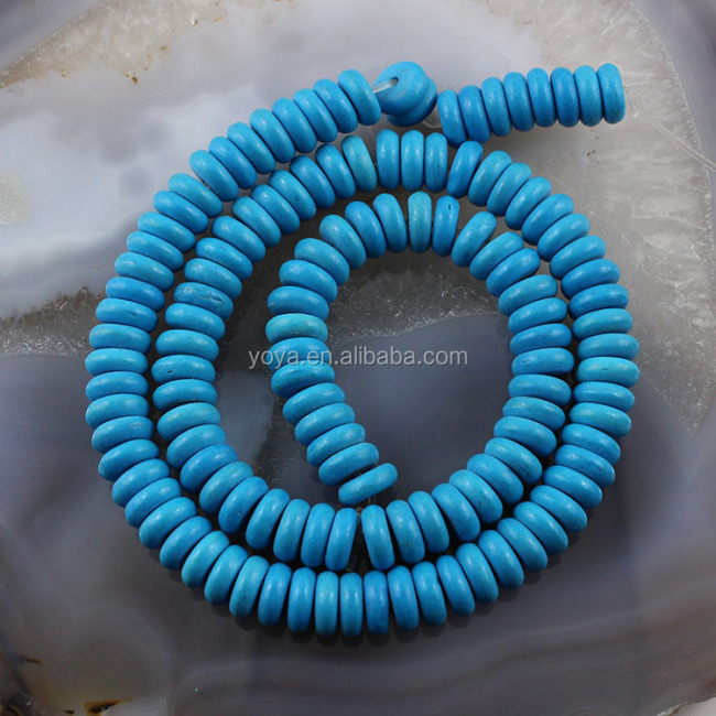 TB0425 Blue turquoise heishi beads,blue howlite rondelle beads