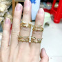 RM1173 18k gold plated cz micro pave assorted lightning moon sun hamsa hand stacking everyday celestial Finger rings for women