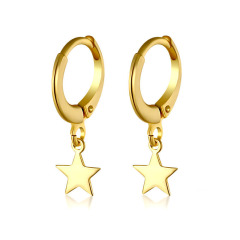 EI1001 Popular Dainty 18k Gold Plated 925 Sterling Silver Jewelry Star Dangle Charm Huggie Earrings EI1001 Popular Dainty 18k Gold Plated 925 Sterling Silver Jewelry Star Dangle Charm Huggie Earrings