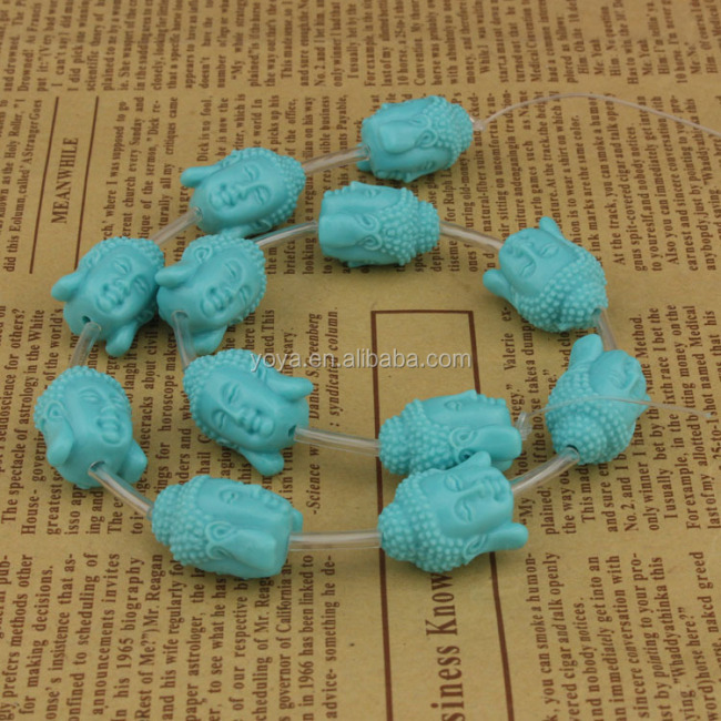 SB6261 Wholesale Pink Red Cream Blue Carved Resin Buddha Head Beads