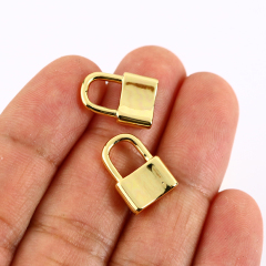 JS1501 High Quality Jewelry Supplies 18K Gold Plated Padlock Pad Lock Charm Pendants