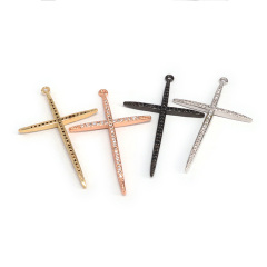 CZ7462 CZ Micro Diamond Pave Cross Charm Pendants,Cubic Zirconia Inlaid Bailed Copper Christian Cross Jewelry Supplies Pendant CZ7462 CZ Micro Diamond Pave Cross Charm Pendants,Cubic Zirconia Inlaid Bailed Copper Christian Cross Jewelry Supplies Pendant