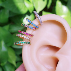 EC1663 fashion rainbow cubic zircon cuff copper women clips earrings brass clips on earring for ladies EC1663 fashion rainbow cubic zircon cuff copper women clips earrings brass clips on earring for ladies